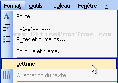 Les lettrines dans Word Les lettrines dans Word