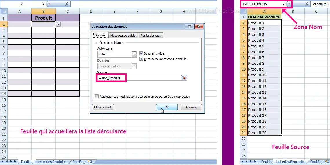 Liste Deroulante Excel